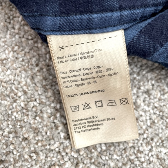 Men’s Maison Scotch & Soda blue plaid button down. - Picture 5 of 5